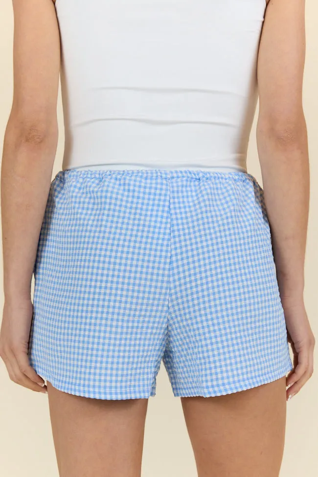 United In Love Blue Gingham Pull On Shorts
