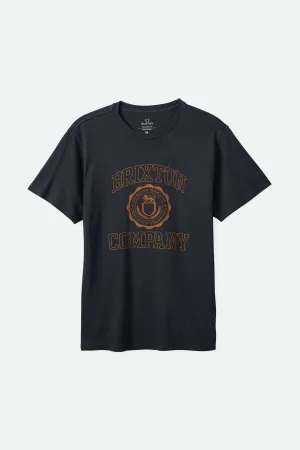 University S/S Standard T-Shirt - Black Worn Wash Brixton