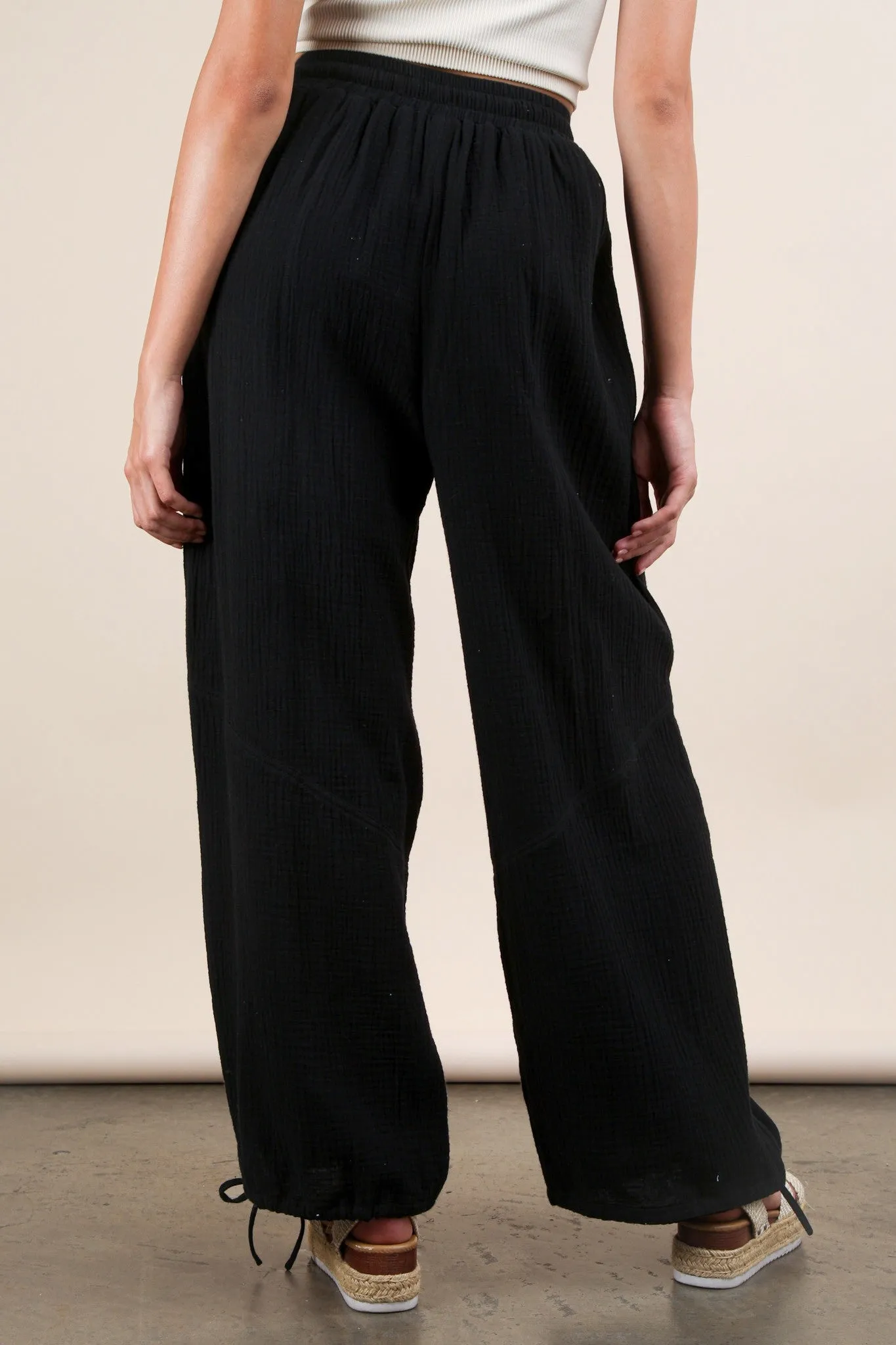 VeryJ Wide Leg Gauze Pants