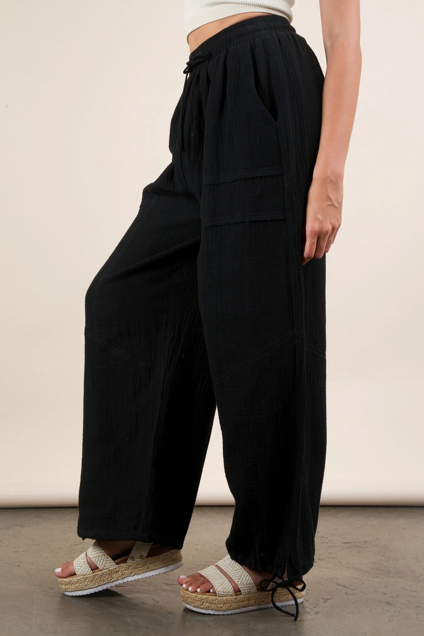 VeryJ Wide Leg Gauze Pants