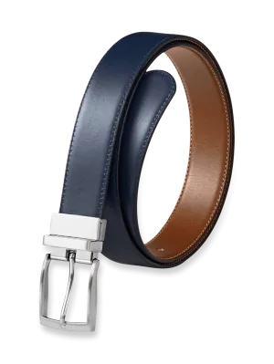 Wayne Reversible Belt - Navy/tan