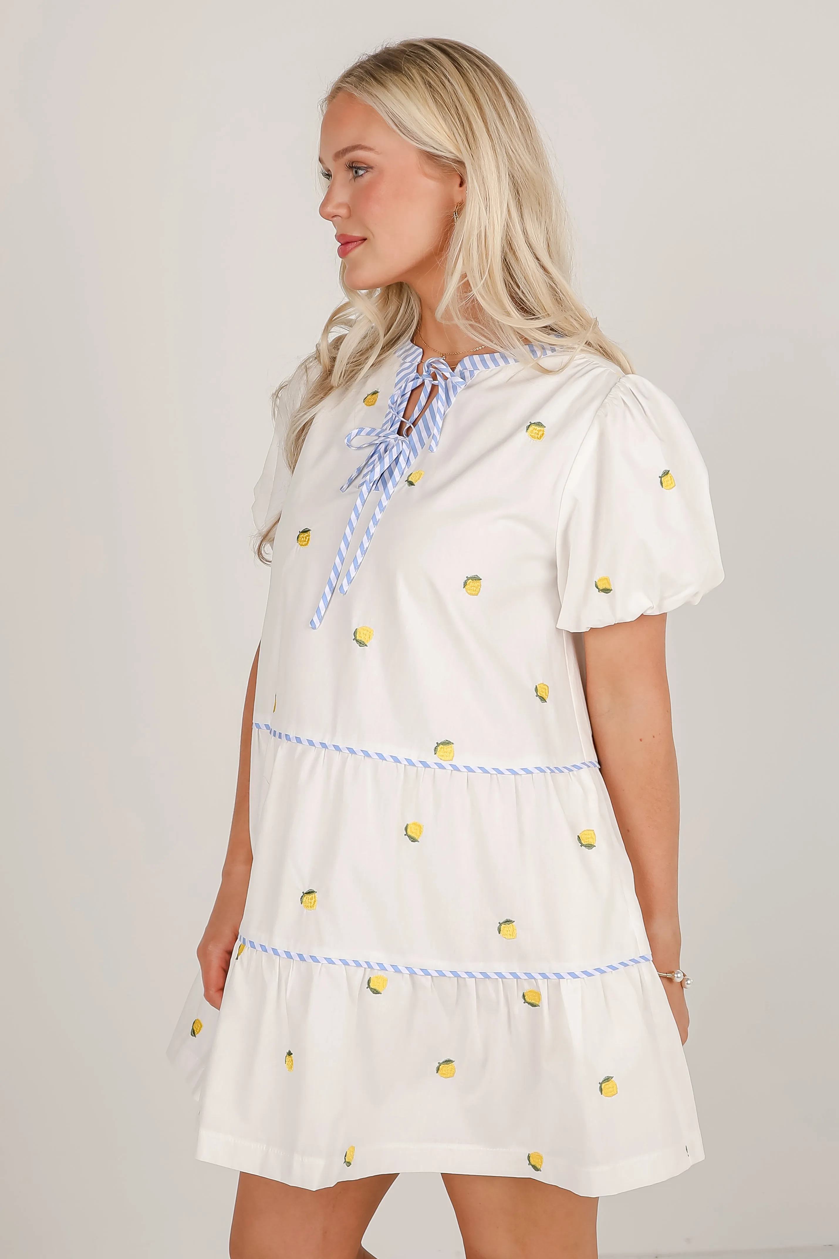 When Life Gives You Lemons White Mini Dress