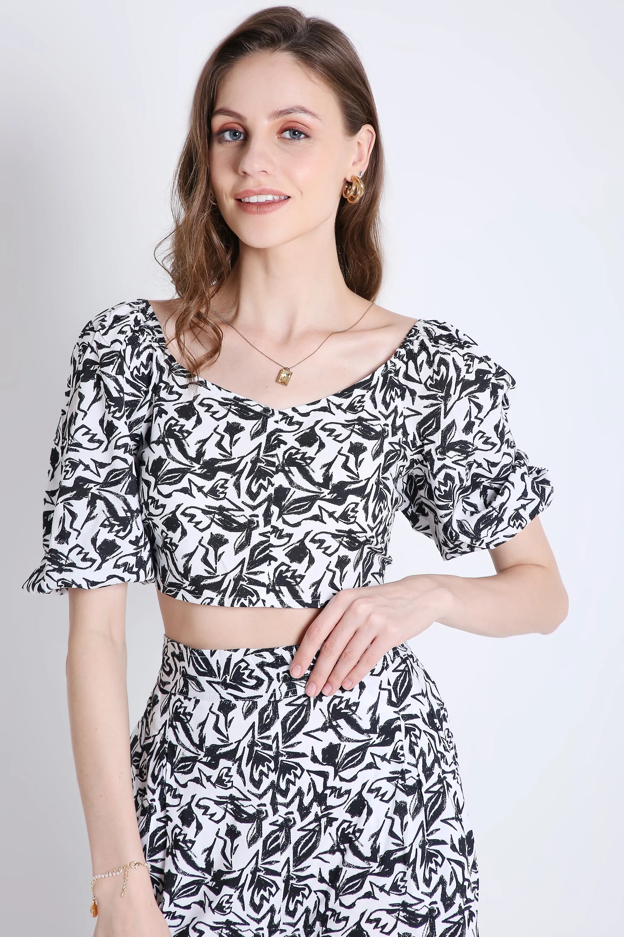 White and Black Printed Flared Pant French Theory