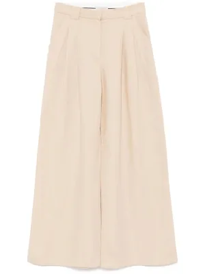 Wide Leg Pleat Pants in Dune