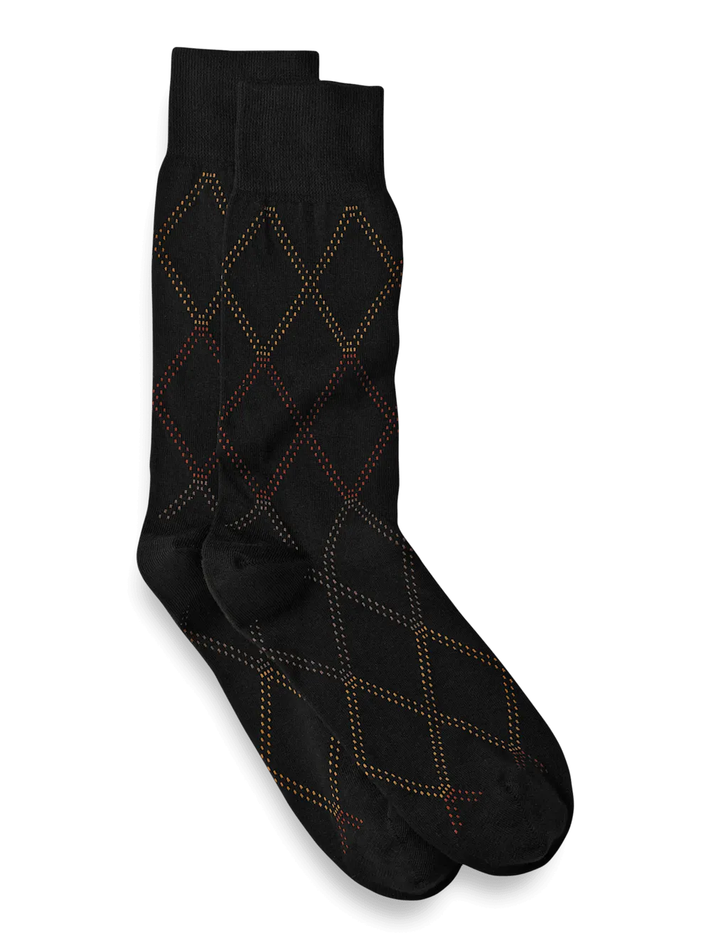 Windowpane Cotton Blend Sock - Black Multi