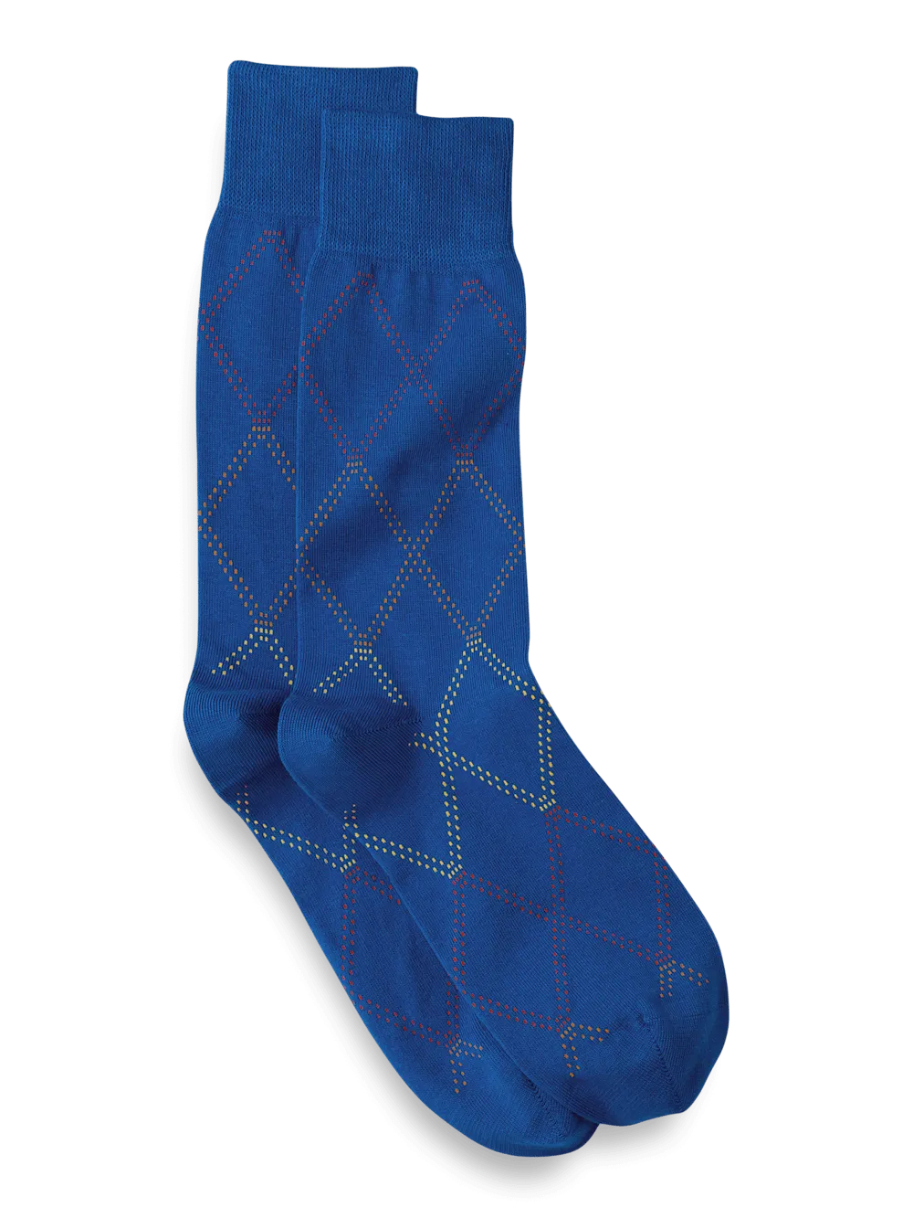 Windowpane Cotton Blend Sock - Blue Multi
