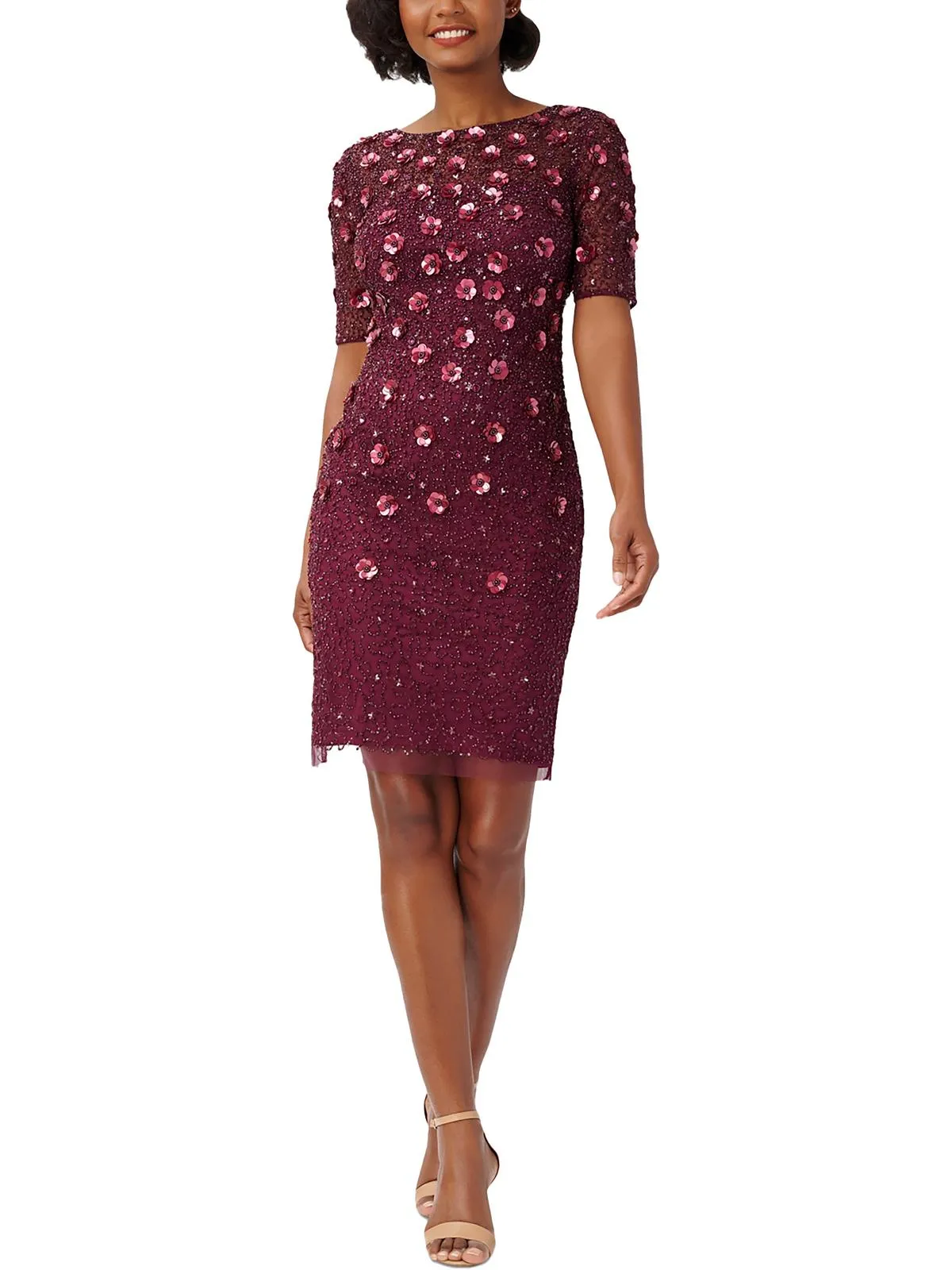 Womens Applique Maxi Cocktail and Party Dress