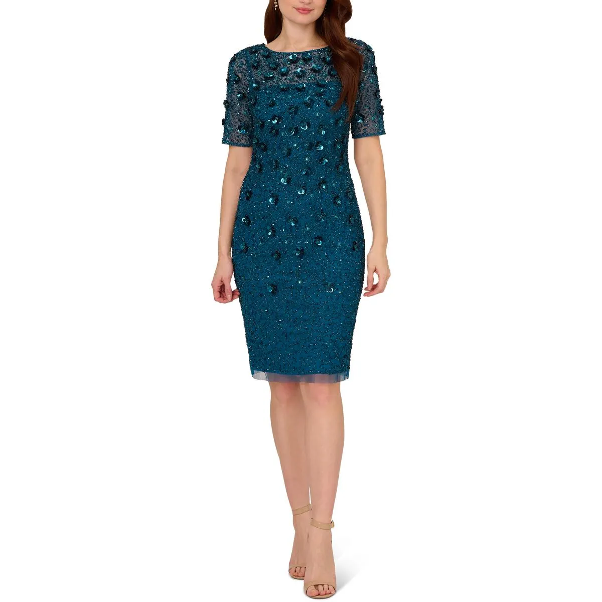 Womens Applique Maxi Cocktail and Party Dress