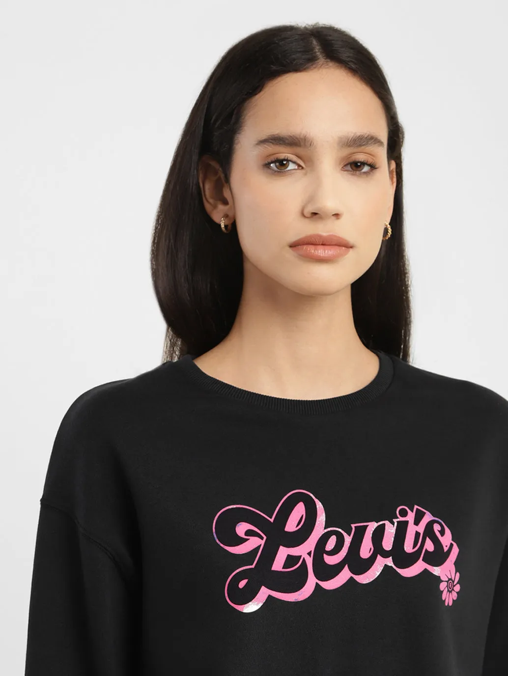 Women's Brand Logo Crew Neck Sweatshirt LEVI'S