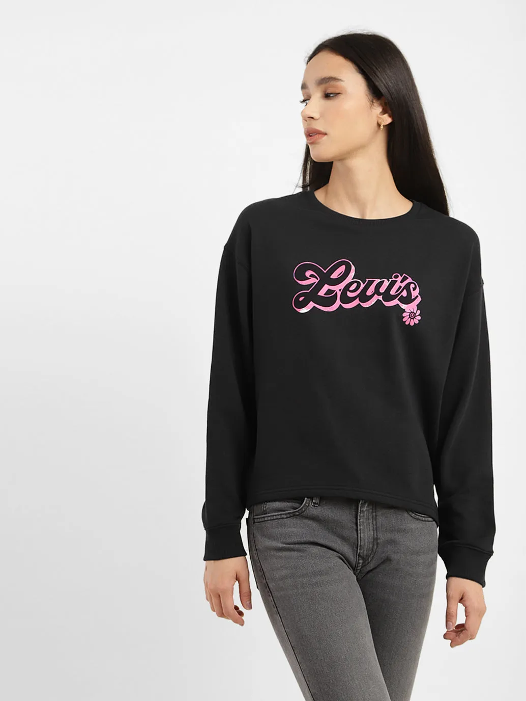 Women's Brand Logo Crew Neck Sweatshirt LEVI'S