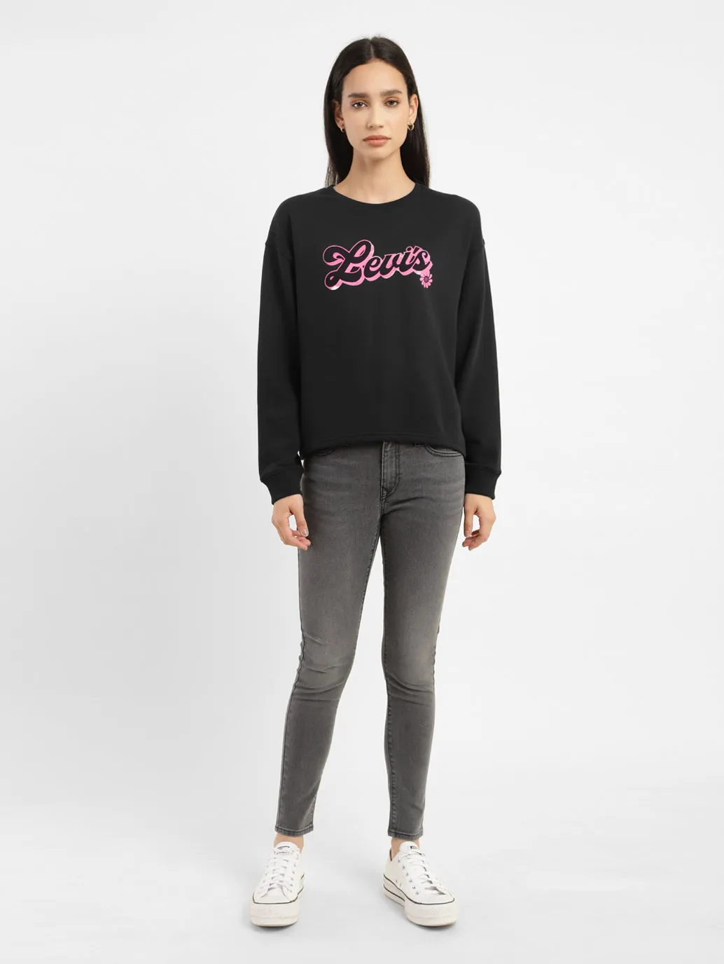 Women's Brand Logo Crew Neck Sweatshirt LEVI'S