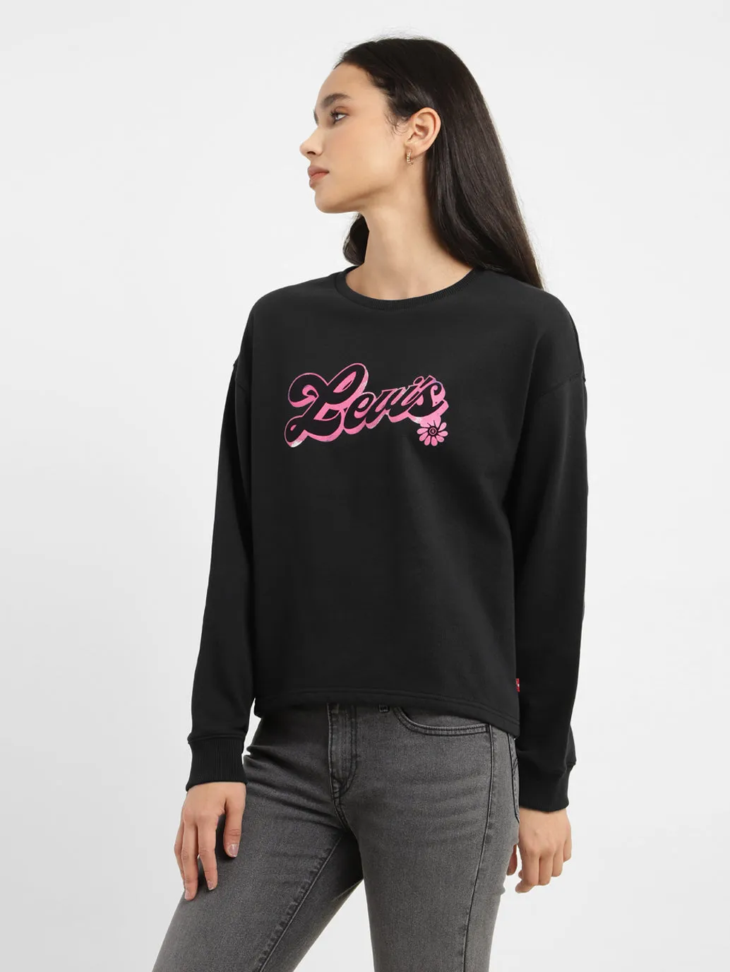 Women's Brand Logo Crew Neck Sweatshirt LEVI'S
