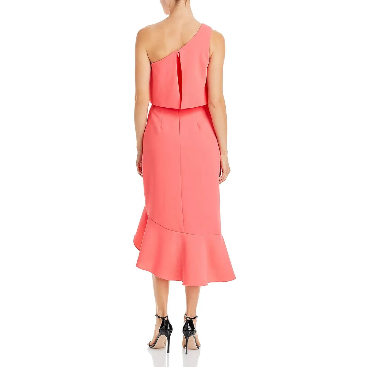 Womens Crepe One Shoulder Cocktail and Party Dress
