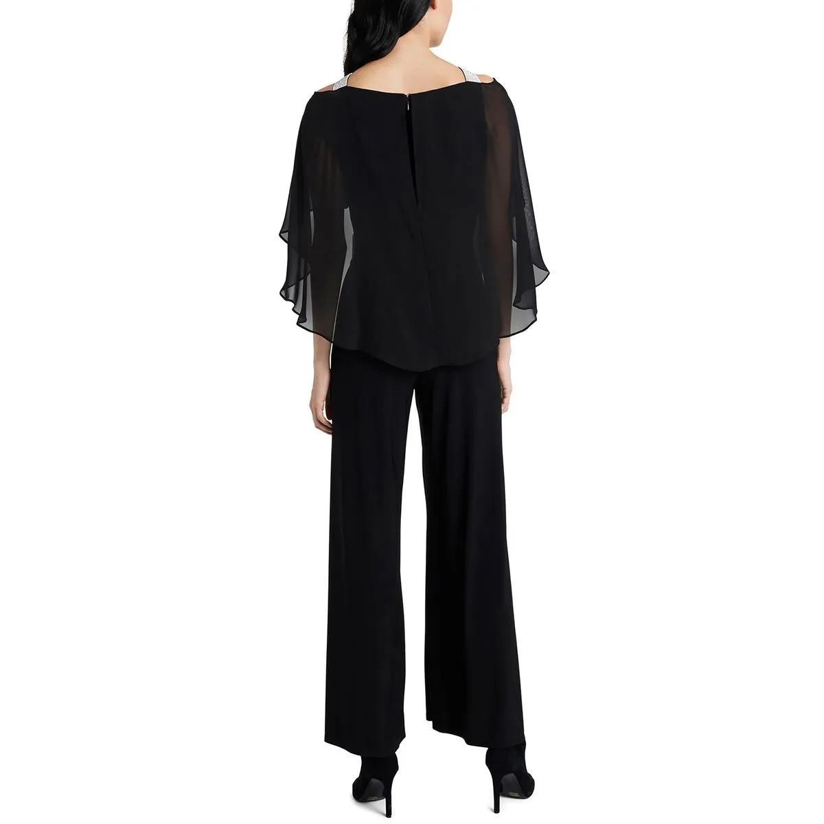 Womens Embellished Side-Drapey Jumpsuit