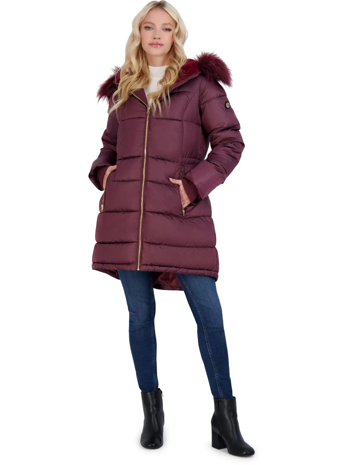Womens Faux Fur Warm Puffer Coat