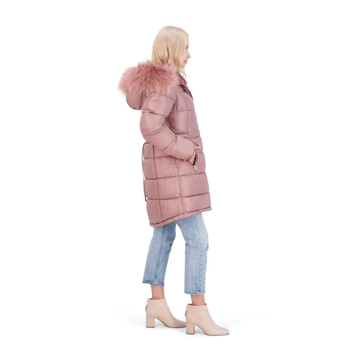Womens Faux Fur Warm Puffer Coat