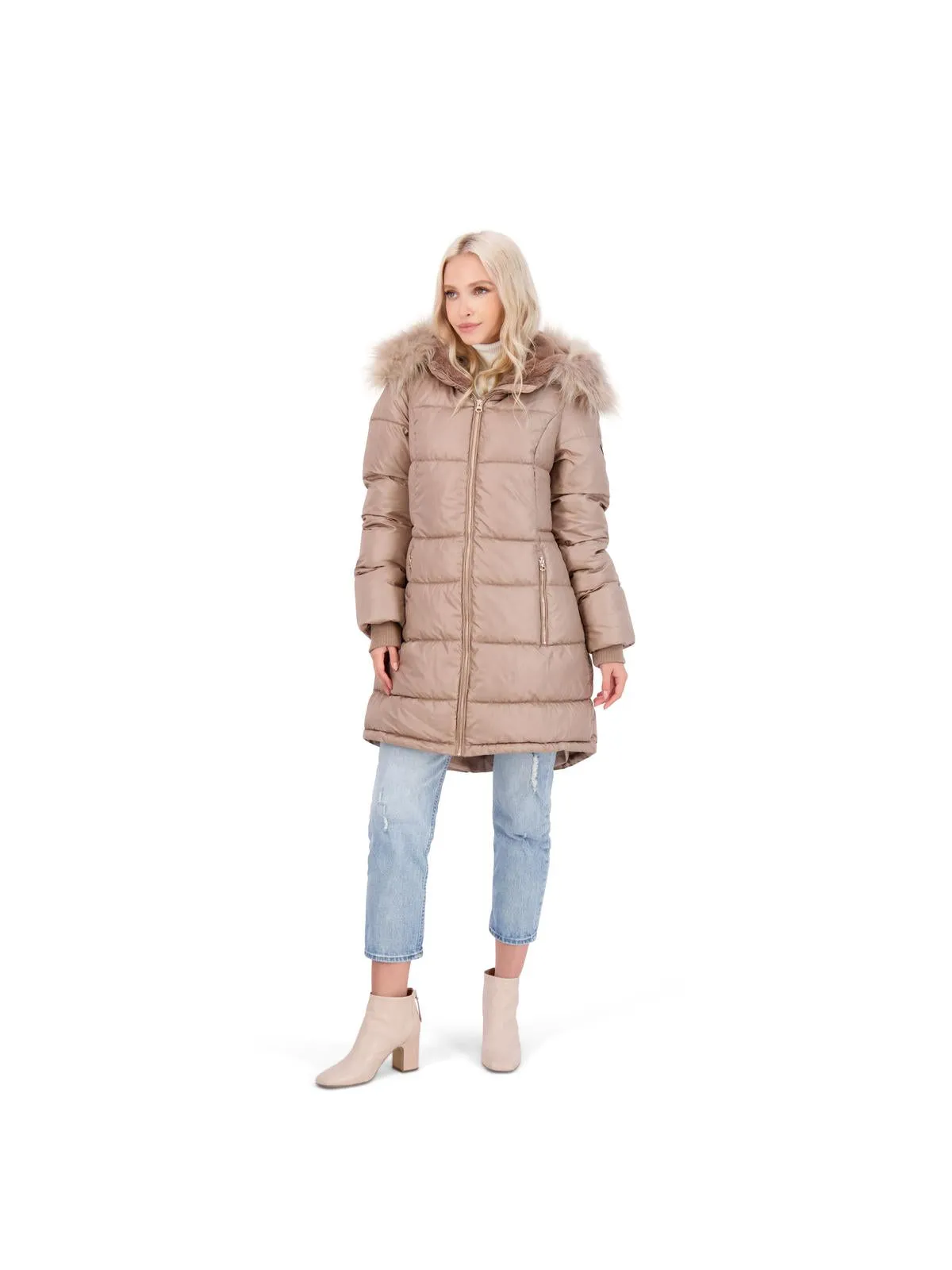 Womens Faux Fur Warm Puffer Coat