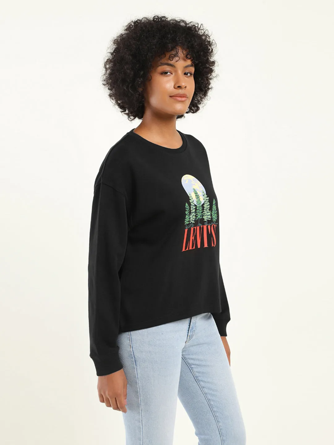 Women's Graphic Black Crew Neck Sweatshirt LEVI'S