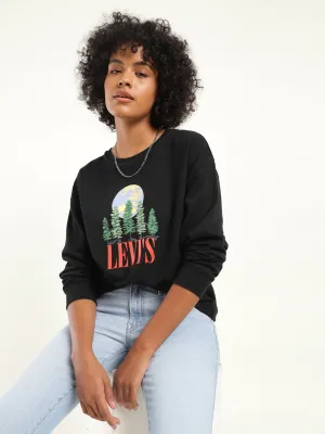 Women's Graphic Black Crew Neck Sweatshirt LEVI'S