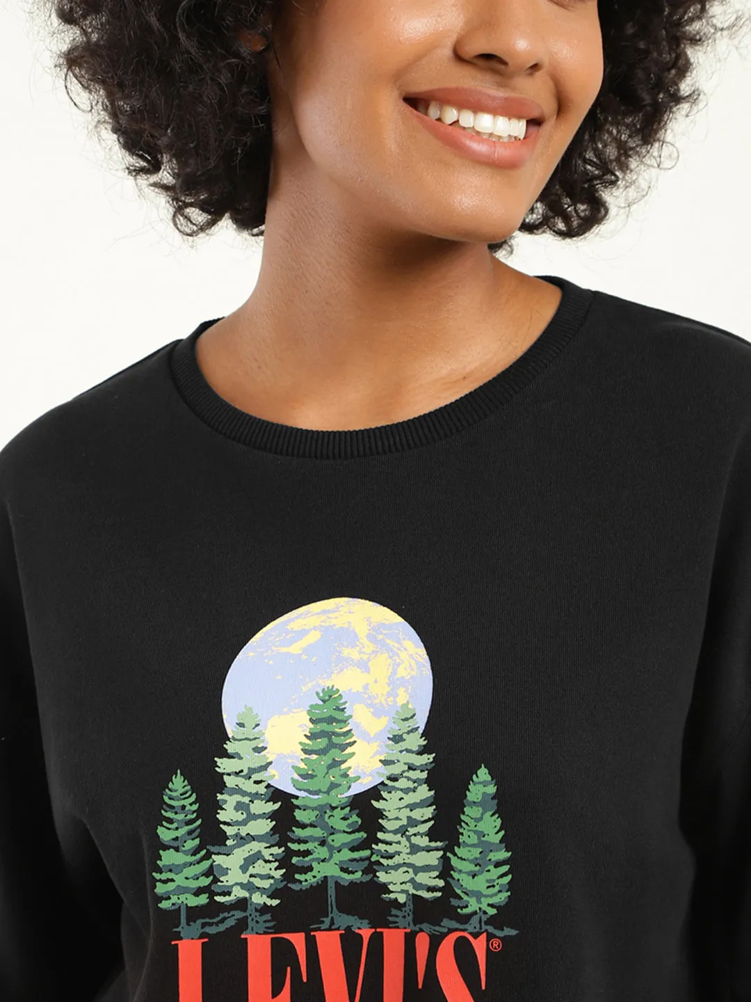Women's Graphic Black Crew Neck Sweatshirt LEVI'S