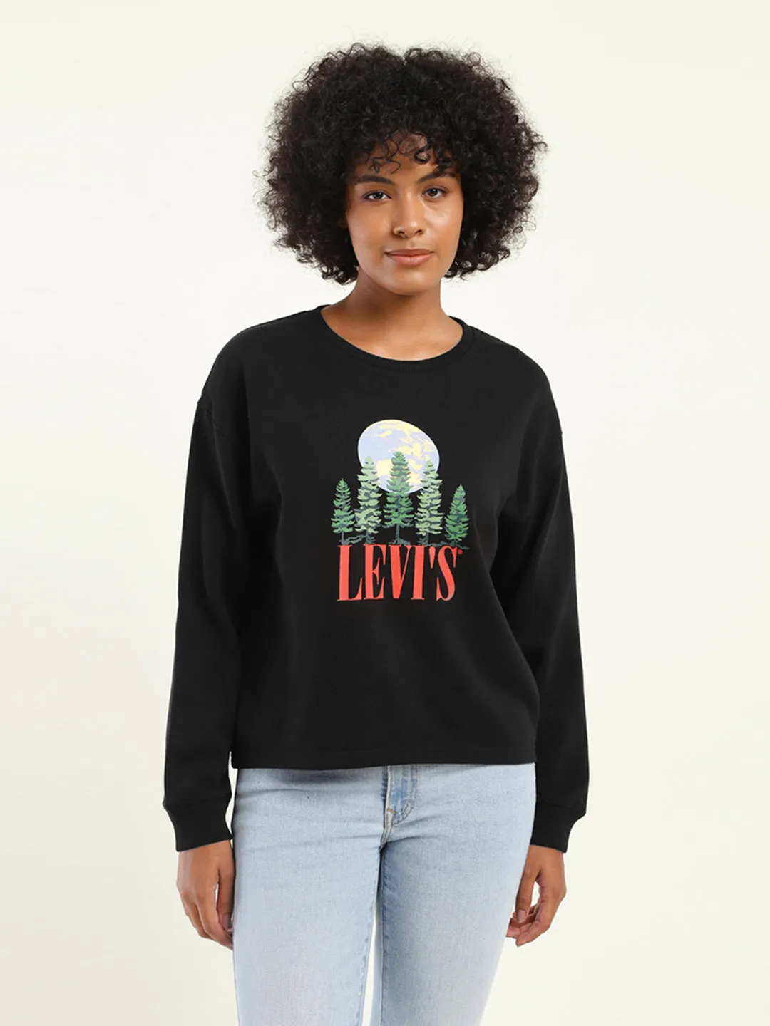 Women's Graphic Black Crew Neck Sweatshirt LEVI'S