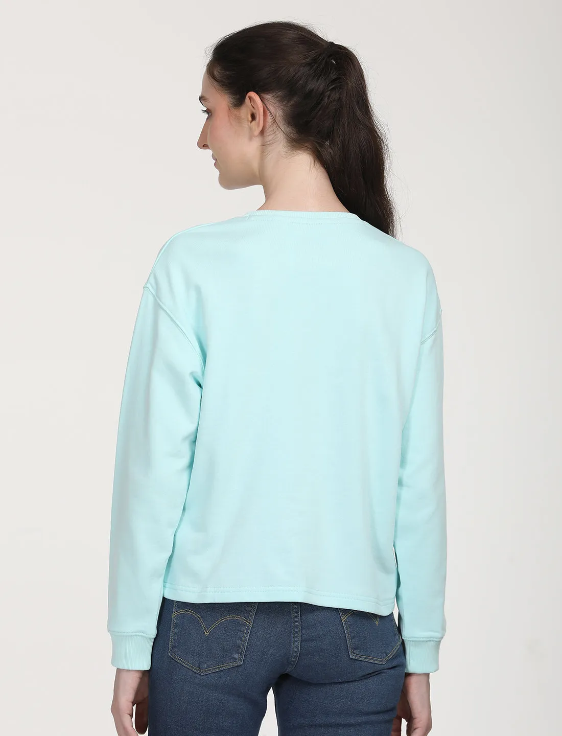 Women's Graphic Light Blue Crew Neck Sweatshirt LEVI'S