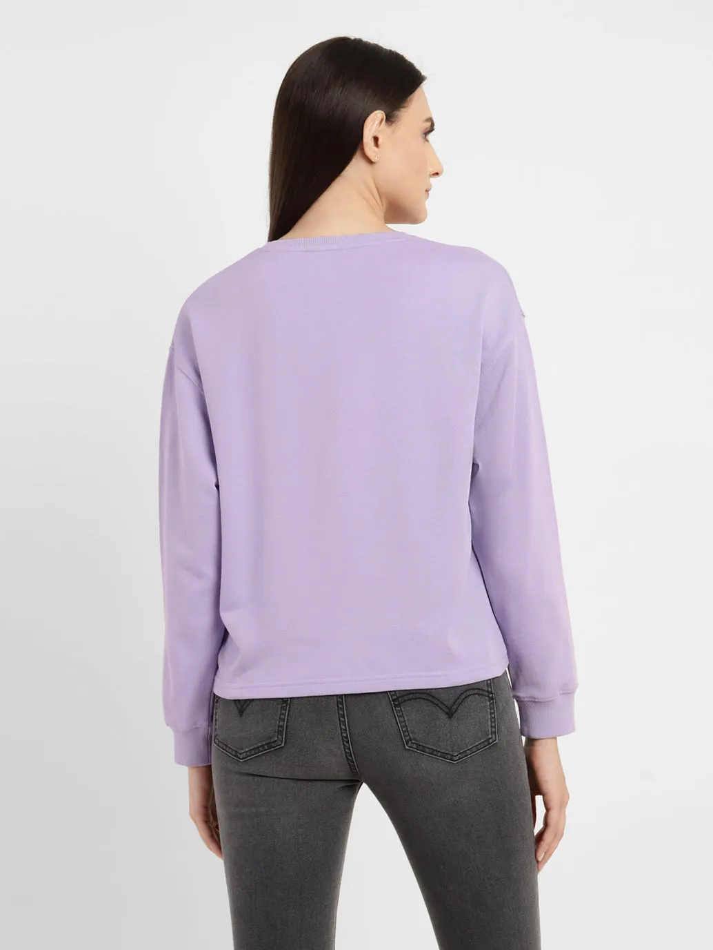 Women's Graphic Print Purple Crew Neck Sweatshirt LEVI'S