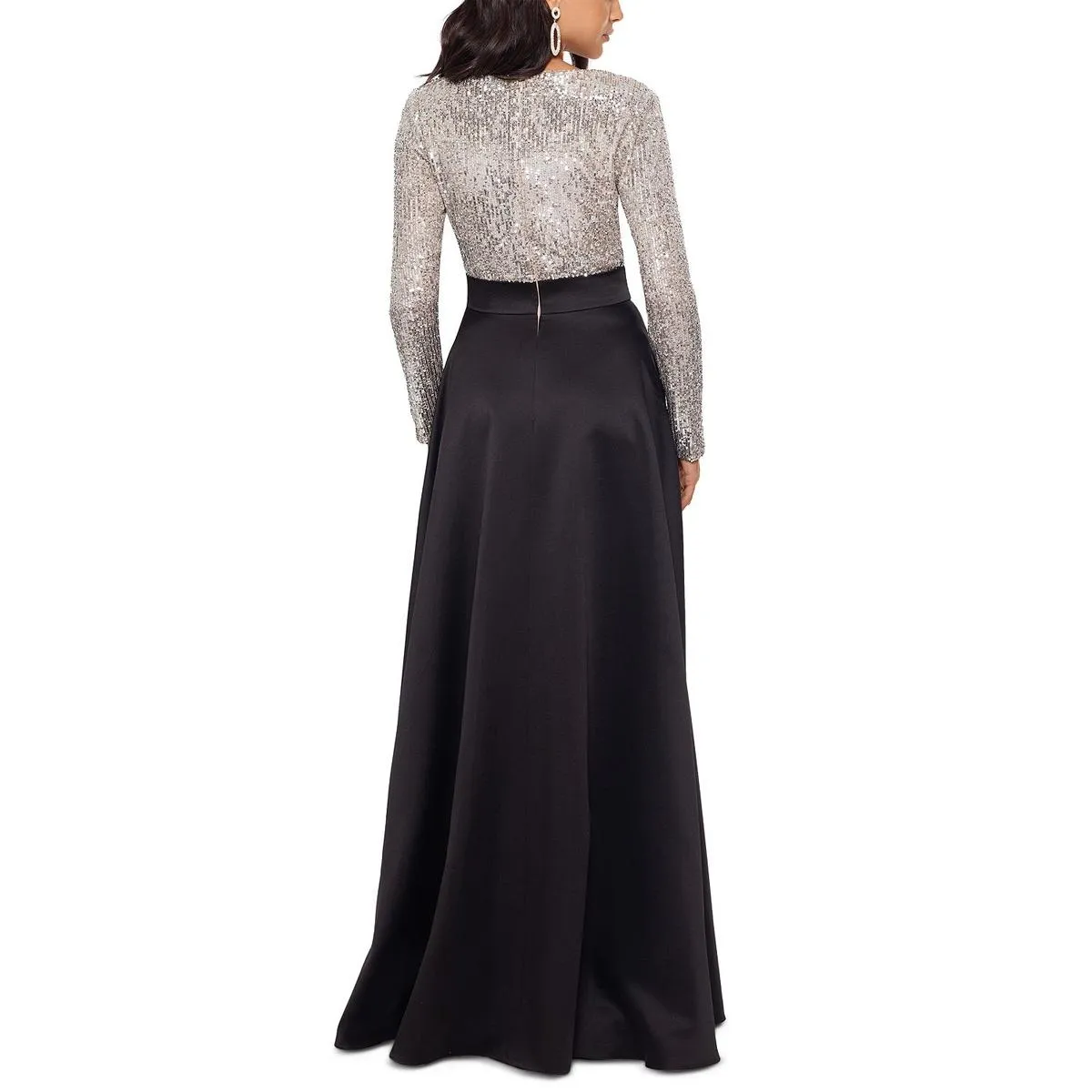 Womens Sequined Ball Evening Dress