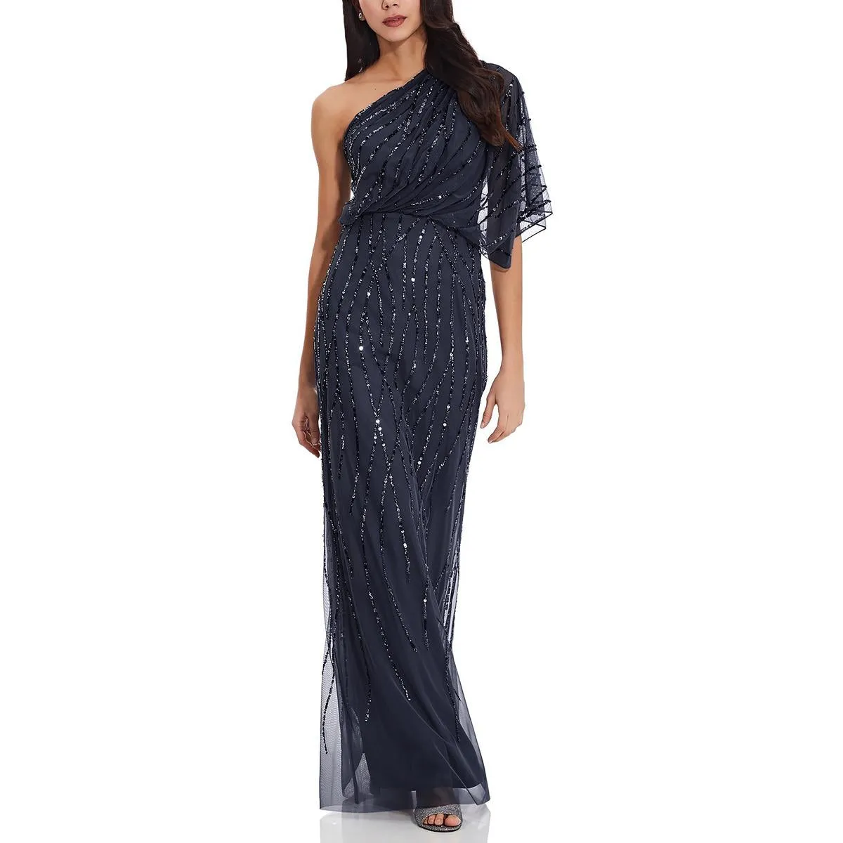 Womens Sequined Mesh Formal Dress