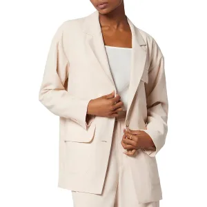Womens Shoulder Pads Long Sleeve Two-Button Blazer