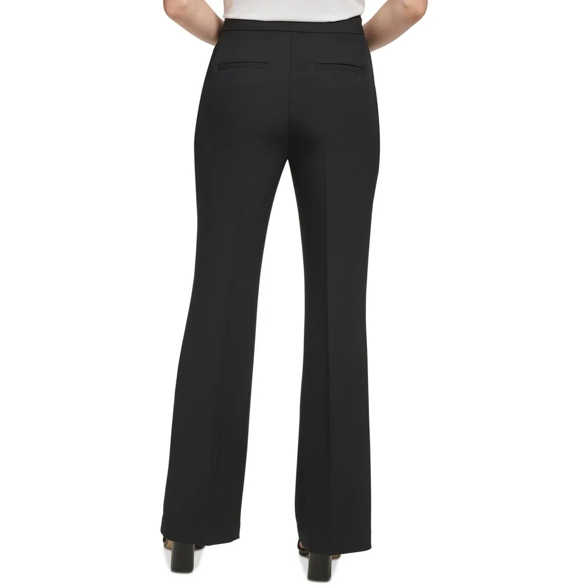 Womens Straight Legs Pockets Trouser Pants
