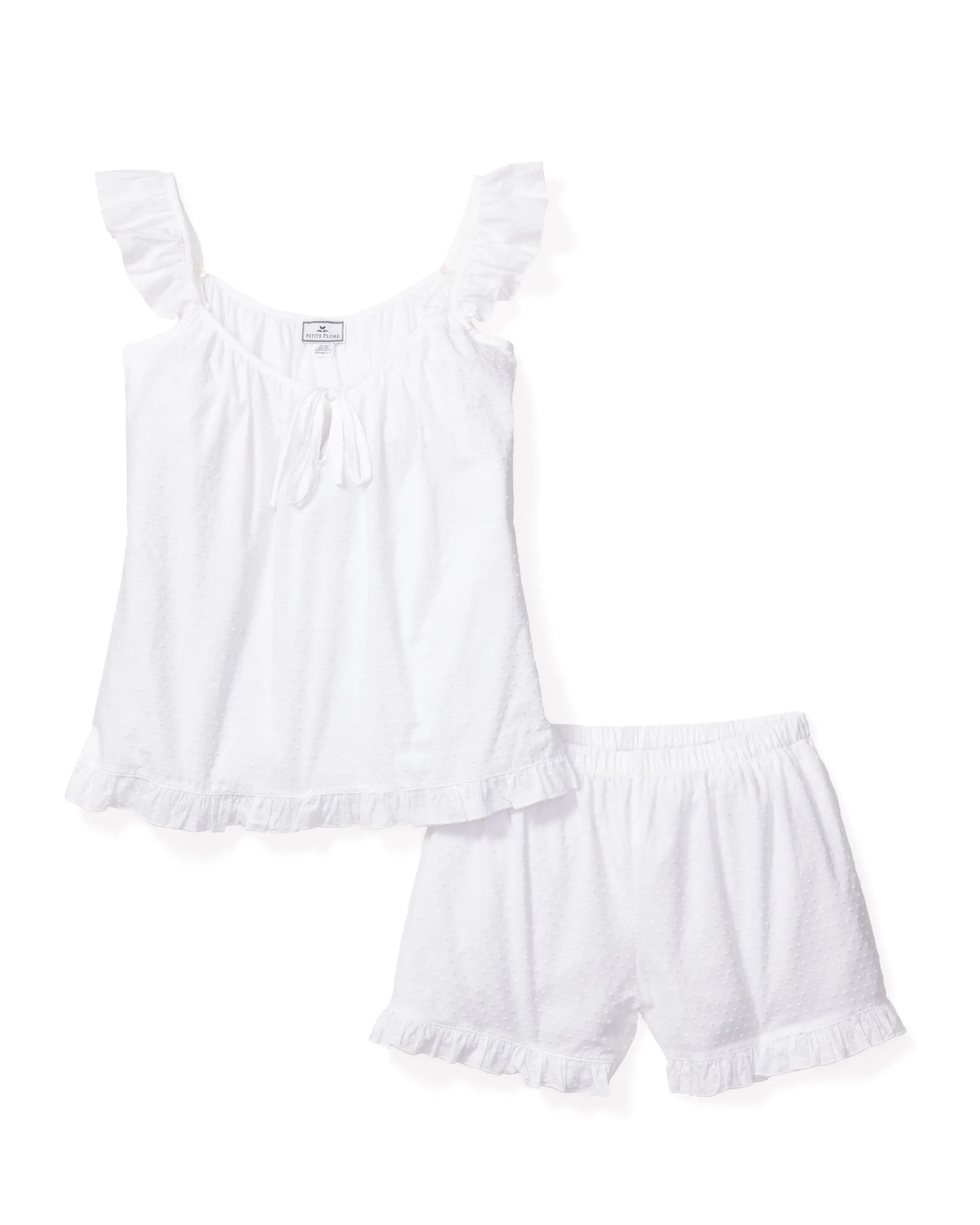 Women's Swiss Dots Celeste Short Set in White