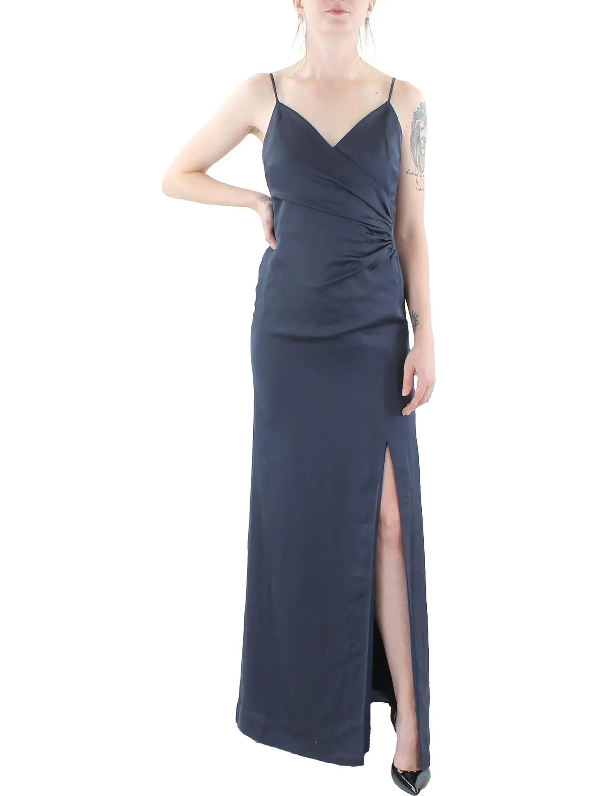 Womens Tie Back Split Hem Maxi Dress