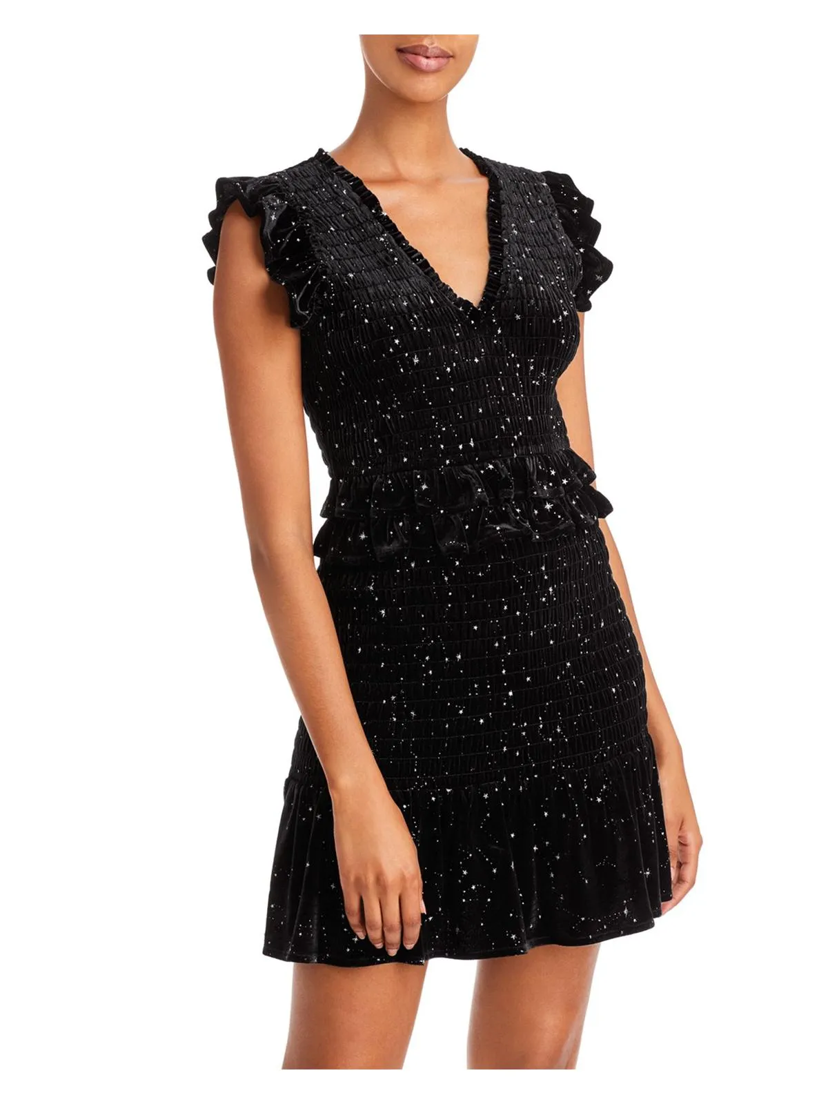 Womens Velvet Short Mini Dress