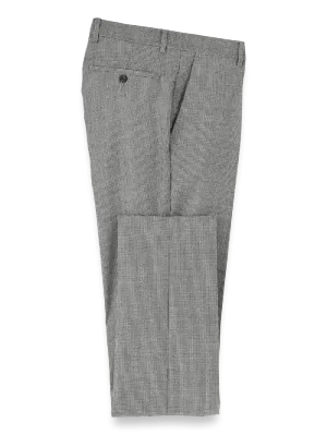 Wool Flannel Houndstooth Pants - Black
