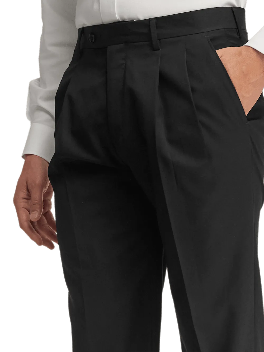 Wool Gabardine Pants - Black