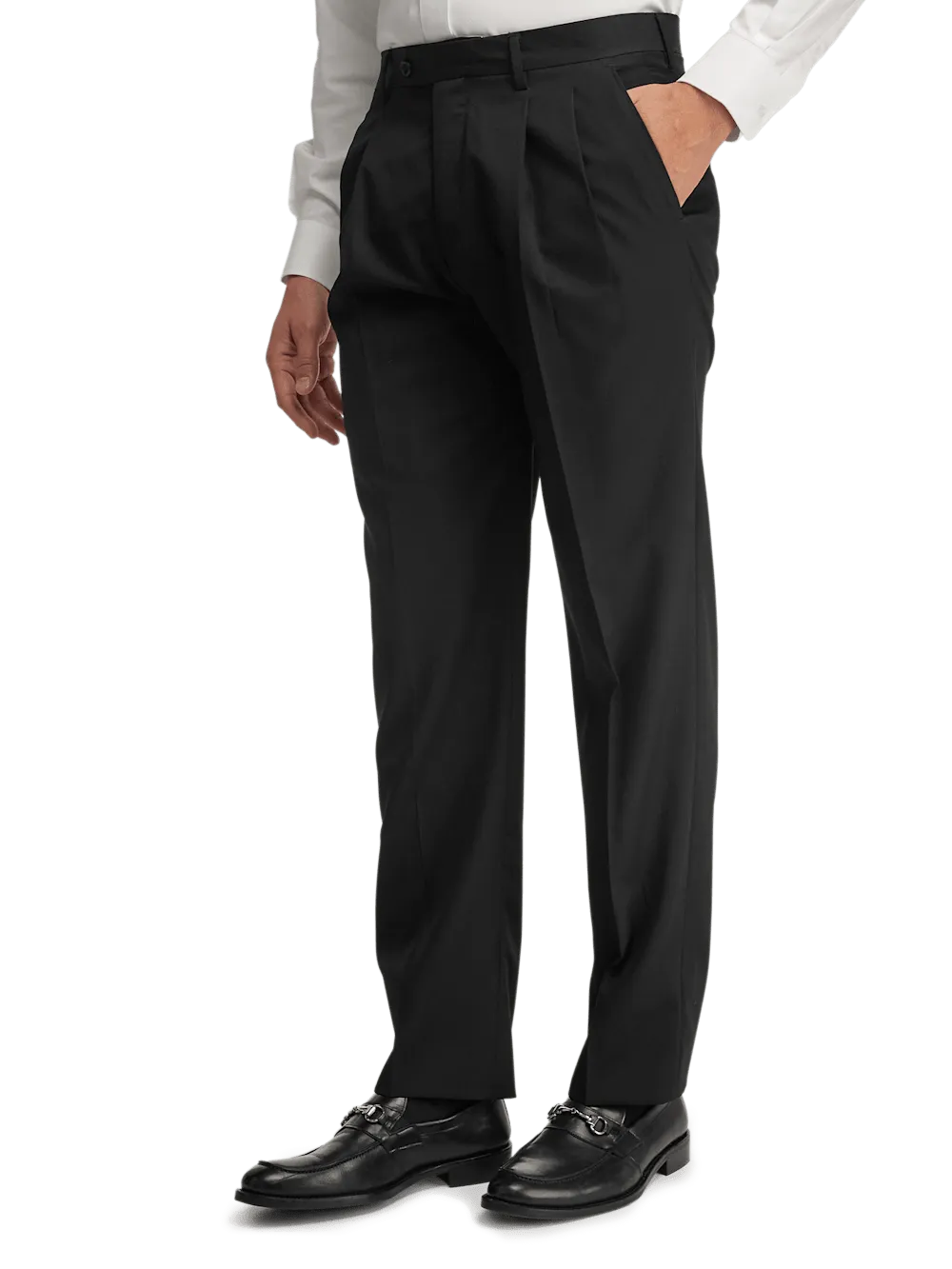 Wool Gabardine Pants - Black