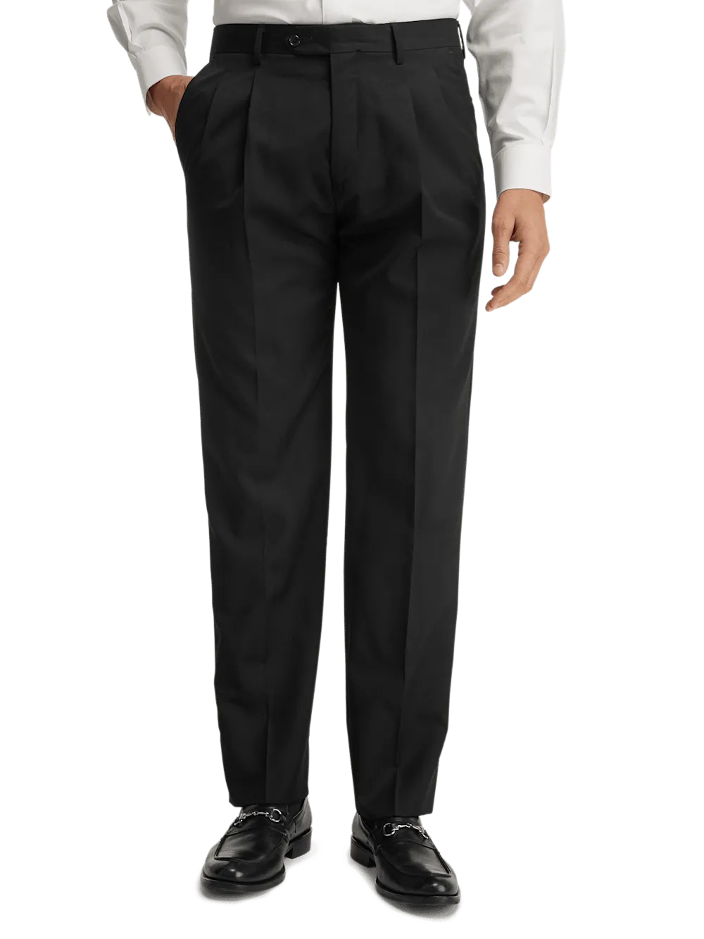 Wool Gabardine Pants - Black