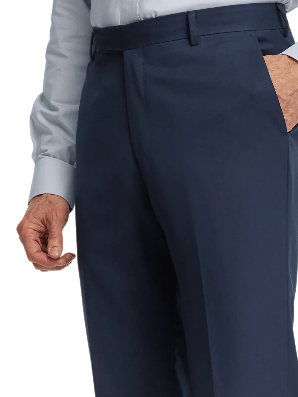 Wool Gabardine Pants - Bright Navy