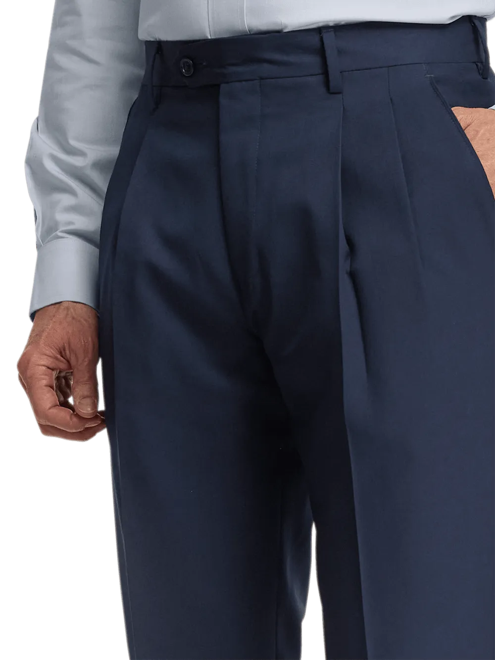Wool Gabardine Pants - Bright Navy