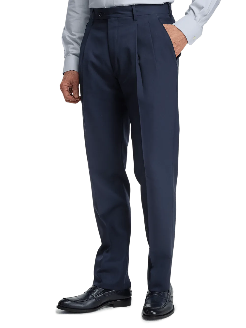 Wool Gabardine Pants - Bright Navy