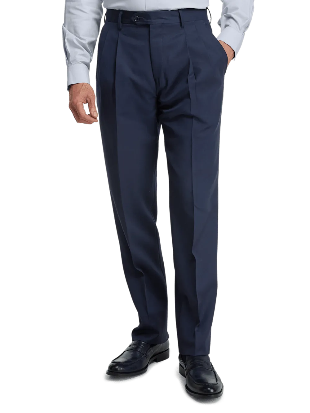 Wool Gabardine Pants - Bright Navy