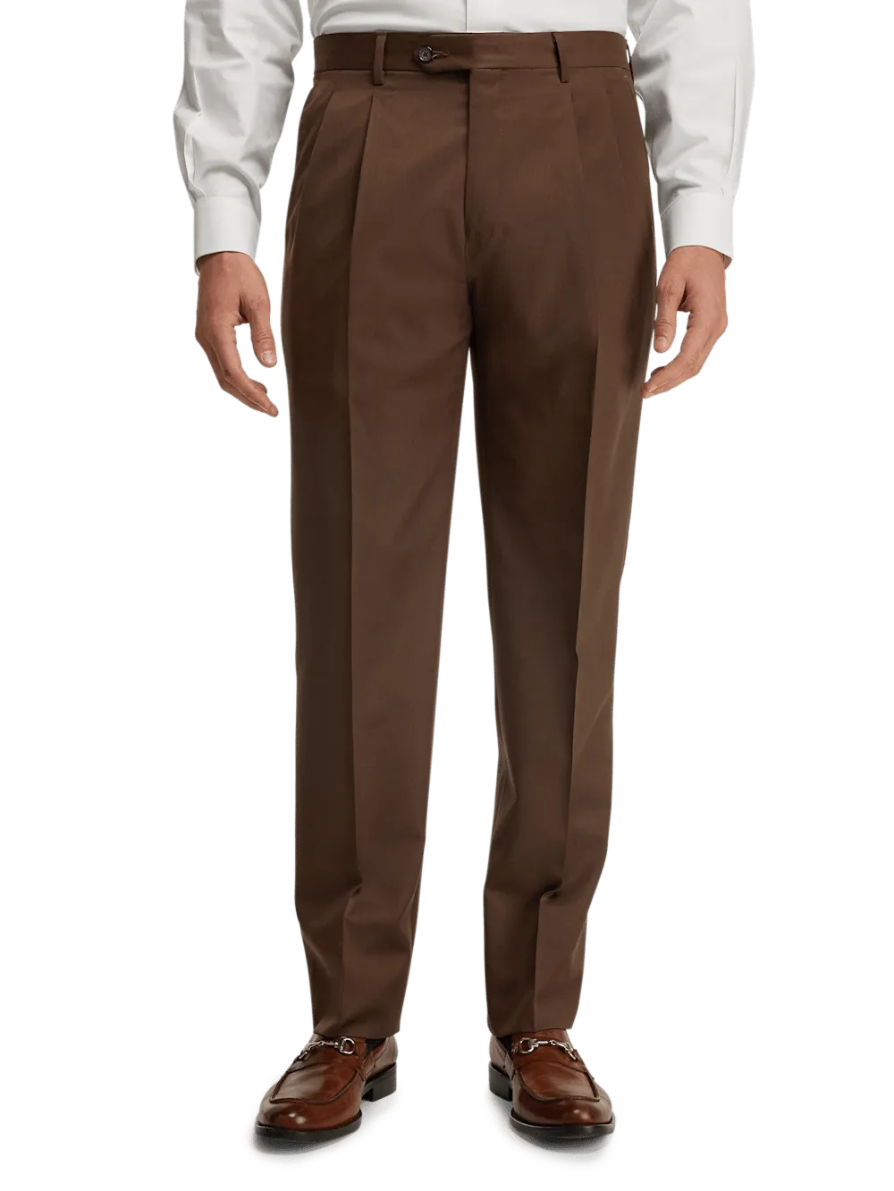 Wool Gabardine Pants - Brown