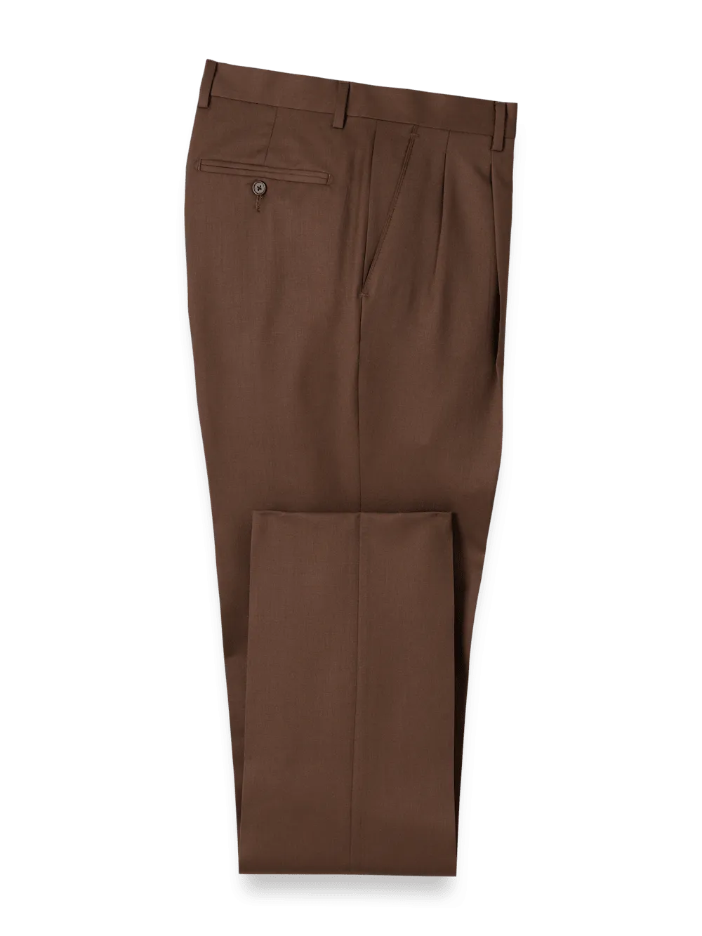 Wool Gabardine Pants - Brown
