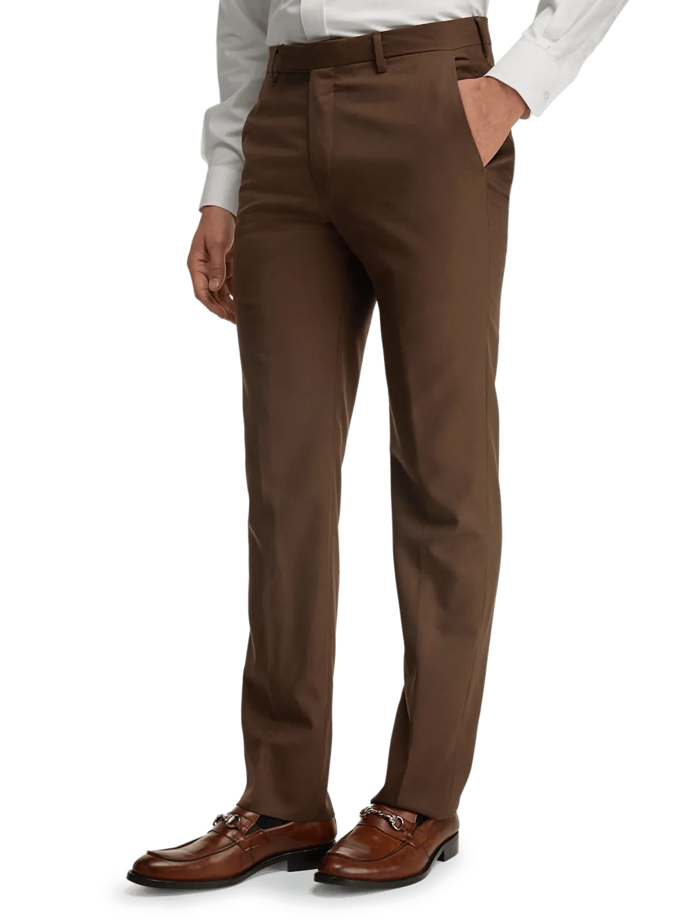 Wool Gabardine Pants - Brown