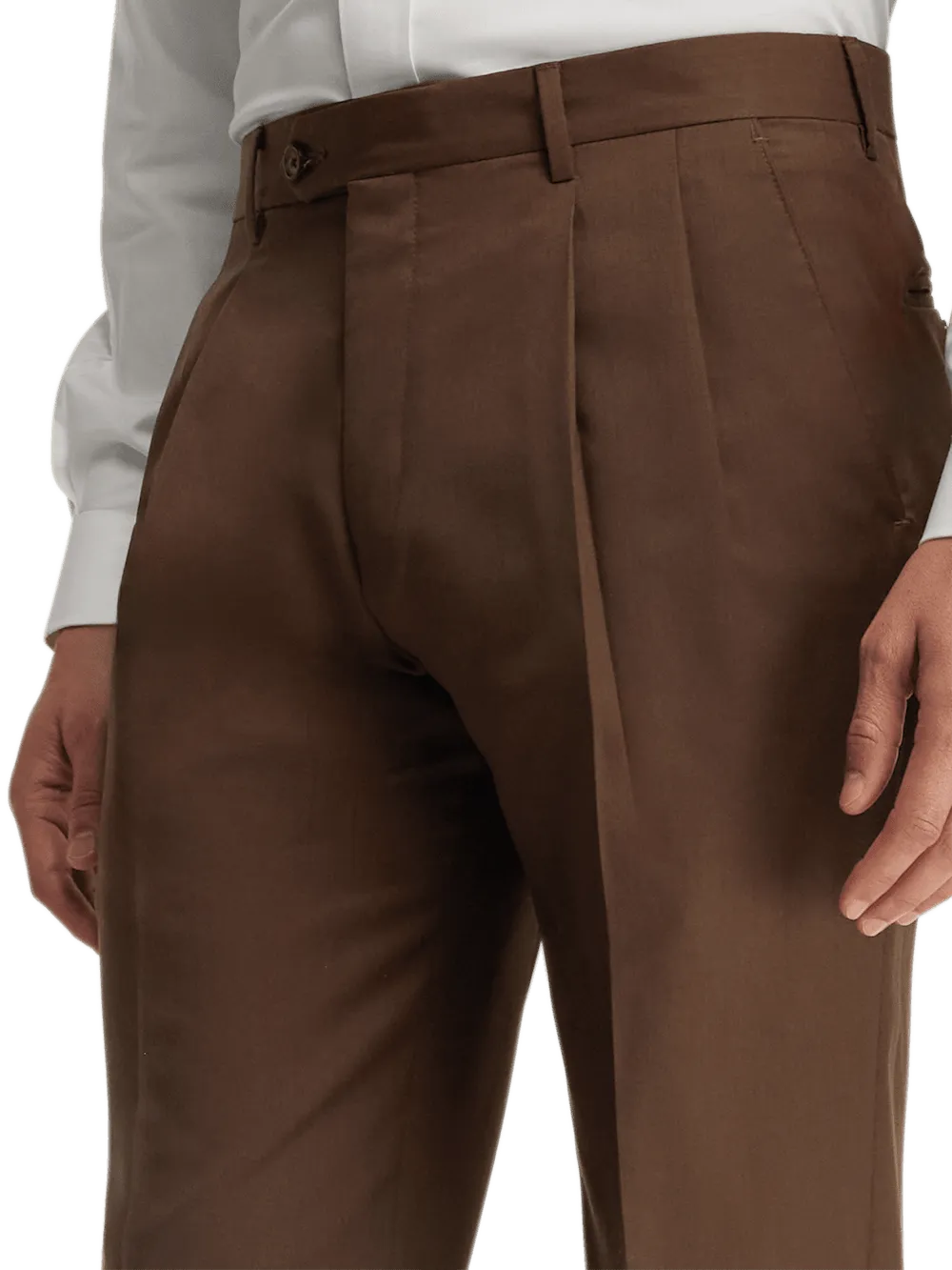 Wool Gabardine Pants - Brown