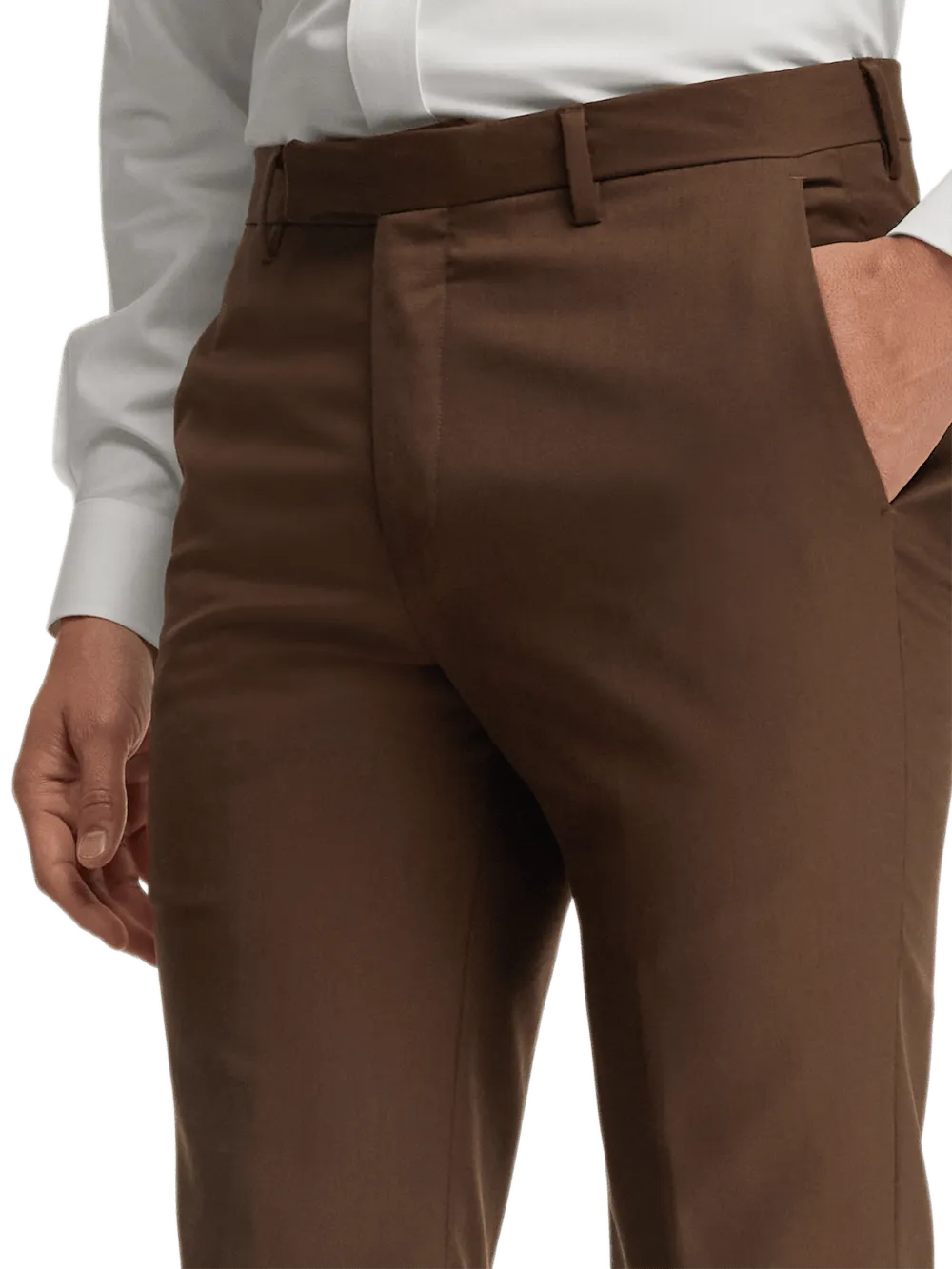 Wool Gabardine Pants - Brown