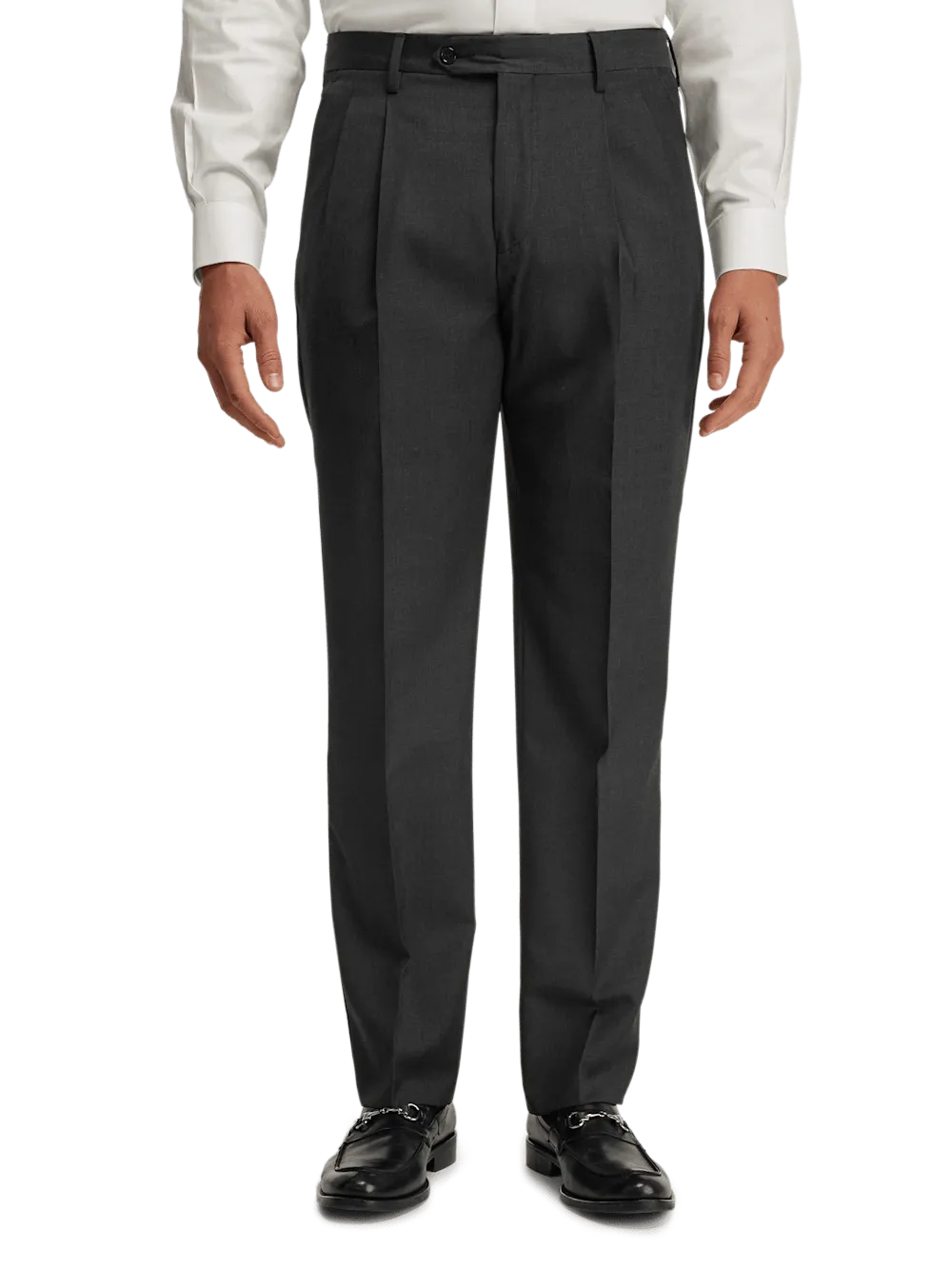Wool Gabardine Pants - Charcoal