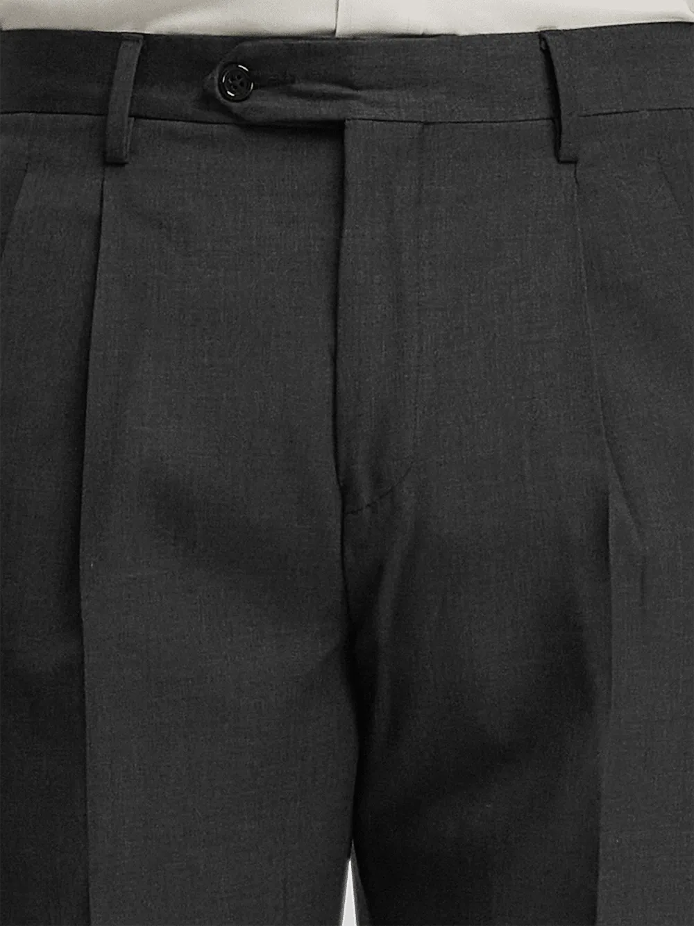 Wool Gabardine Pants - Charcoal