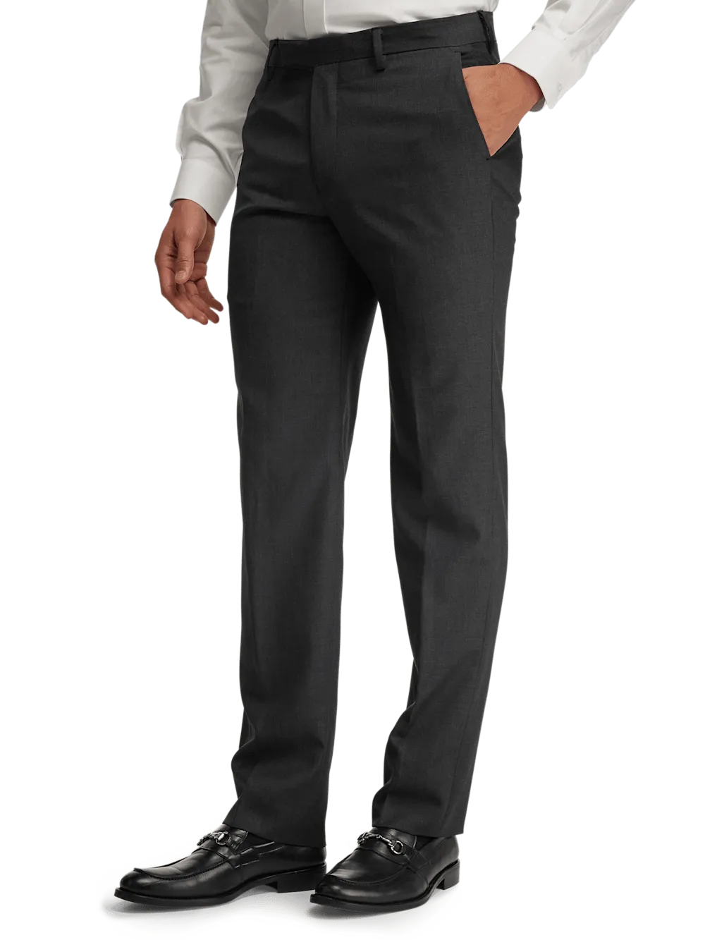 Wool Gabardine Pants - Charcoal
